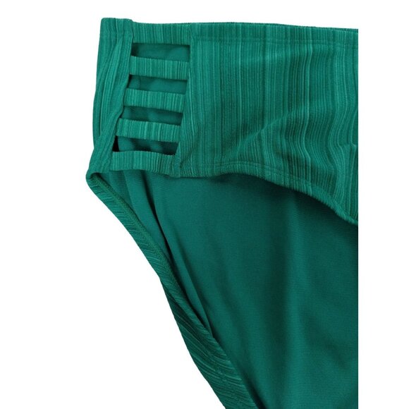Time and Tru Womens 3XL (24W to 26W) Green Gem Lattice Mid Rise Bikini Bottom - Picture 2 of 5
